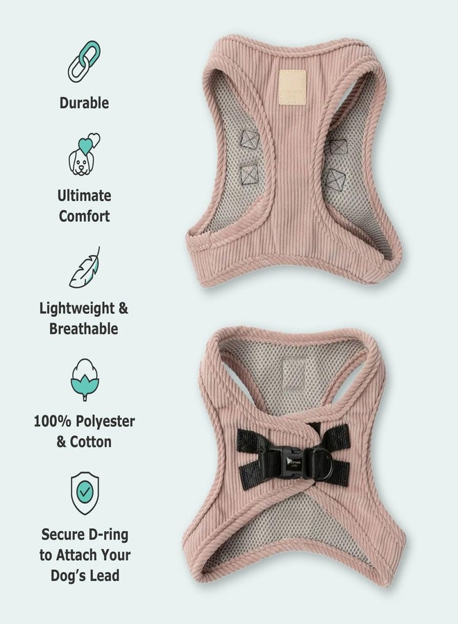 FuzzYard Life Corduroy Step in Dog Harness | Size S | Stylish Premium Corduroy Design in Soft Blush Perfect for Everyday Walks - Image 4